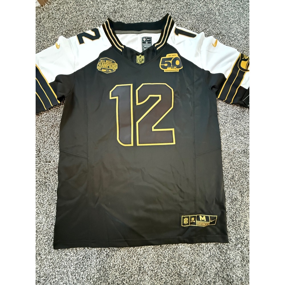 Nike Seattle Seahawks 50th Anniversary NFC West Champions Jersey 12 Fan Black M